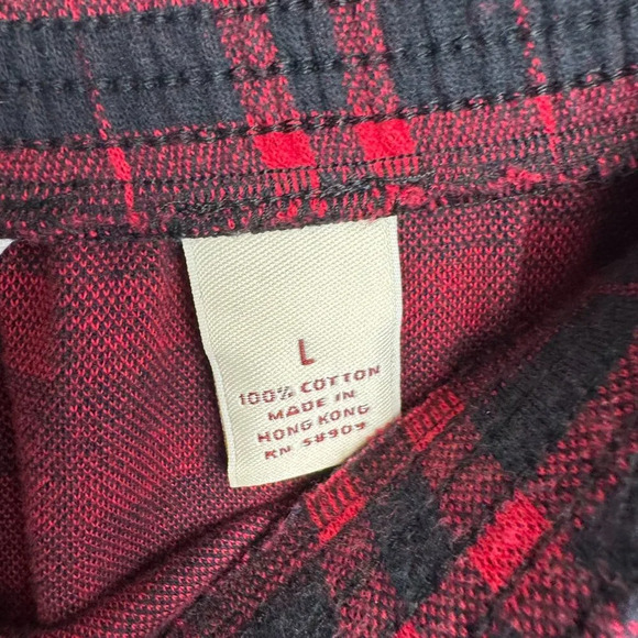 Bechamel Red Black Plaid Elastic Waist Midi Skirt Large P50 - Picture 5 of 6